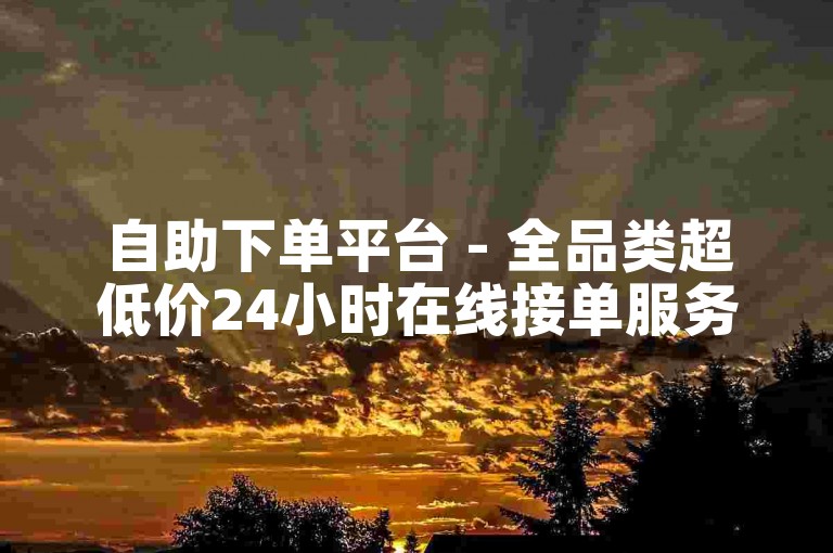 自助下单平台 - 全品类超低价24小时在线接单服务指南