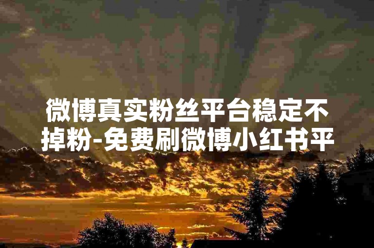 微博真实粉丝平台稳定不掉粉-免费刷微博小红书平台 - 淘宝助力平台网站 - 微博24小时自助下单