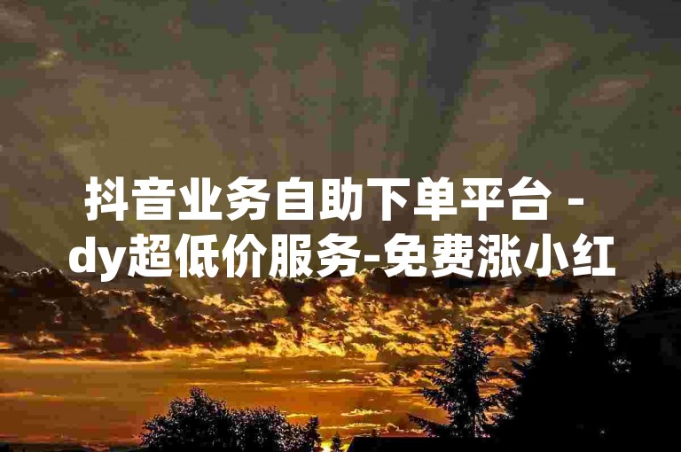 抖音业务自助下单平台 - dy超低价服务-免费涨小红书粉丝量，攻略大公开