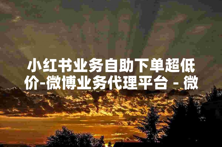 小红书业务自助下单超低价-微博业务代理平台 - 微博业务特惠 - 拼多多商城