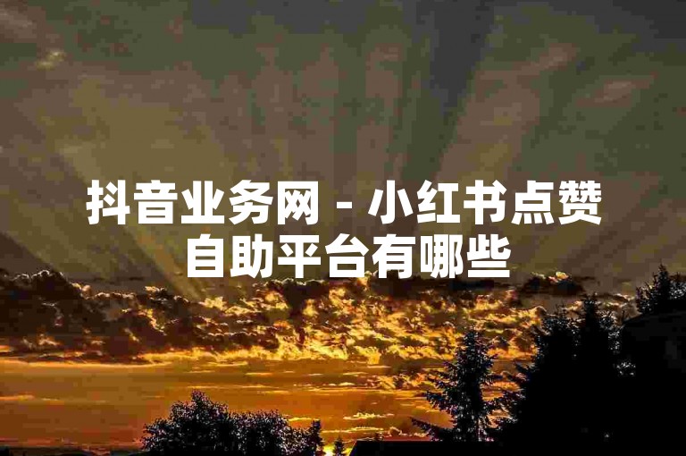 抖音业务网 - 小红书点赞自助平台有哪些