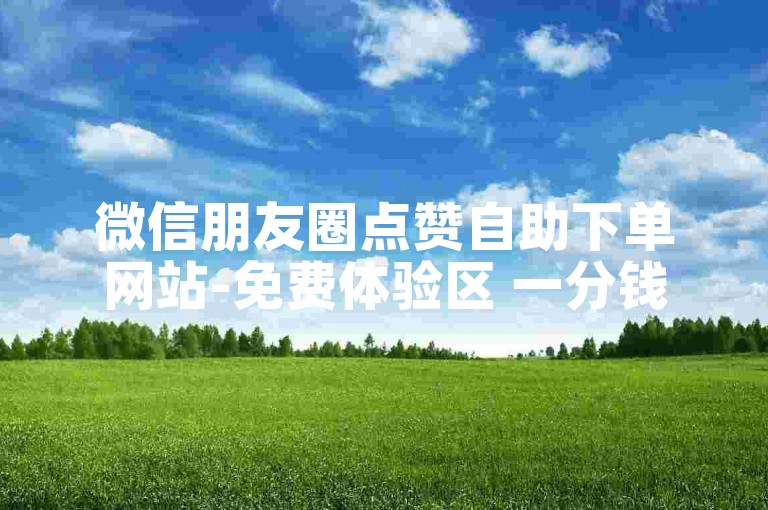 微信朋友圈点赞自助下单网站-免费体验区 一分钱
