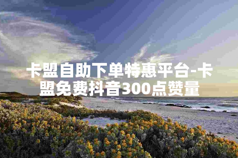 卡盟自助下单特惠平台-卡盟免费抖音300点赞量